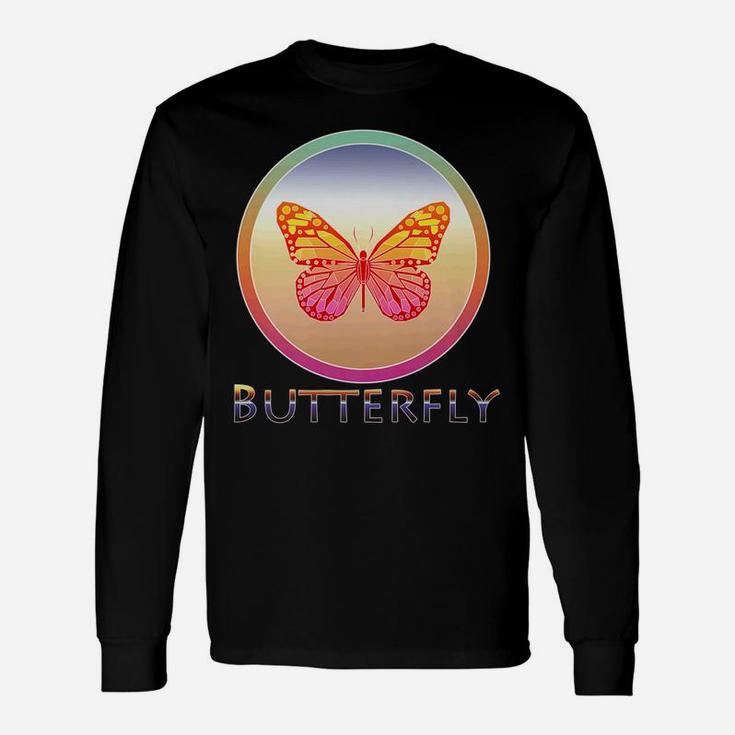 Butterfly Lover Vintage Retro Style Geometric Animal Long Sleeve T-Shirt