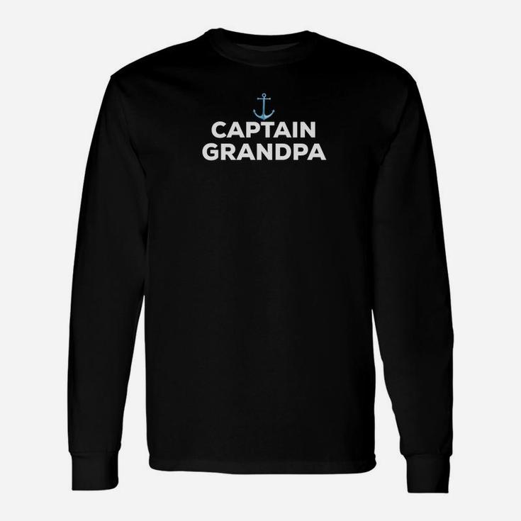 Captain Grandpa Fathers Day Summer Boat Long Sleeve T-Shirt