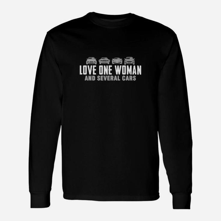 Car Lovers Love One Woman And Several Cars Long Sleeve T-Shirt