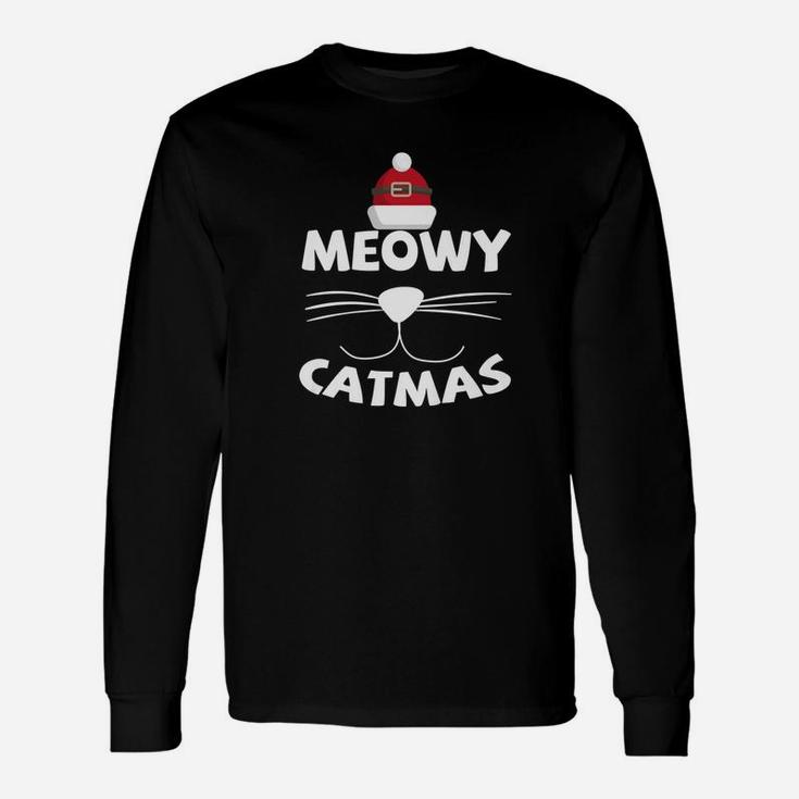 Cat Christmas Shirt Meowy Catmas Long Sleeve T-Shirt