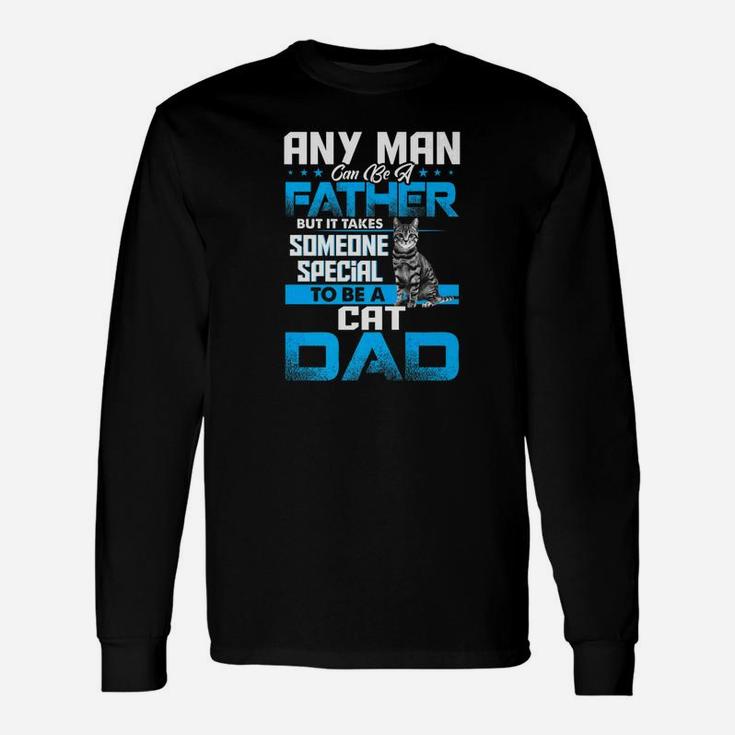 Cat Dad Animal Lovers Fathers Day Gif Long Sleeve T-Shirt