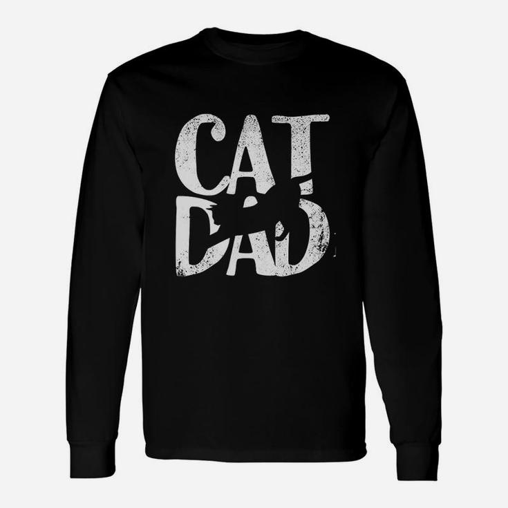 Cat Dad Men Fathers Day Christmas Birthday Best Ever Long Sleeve T-Shirt