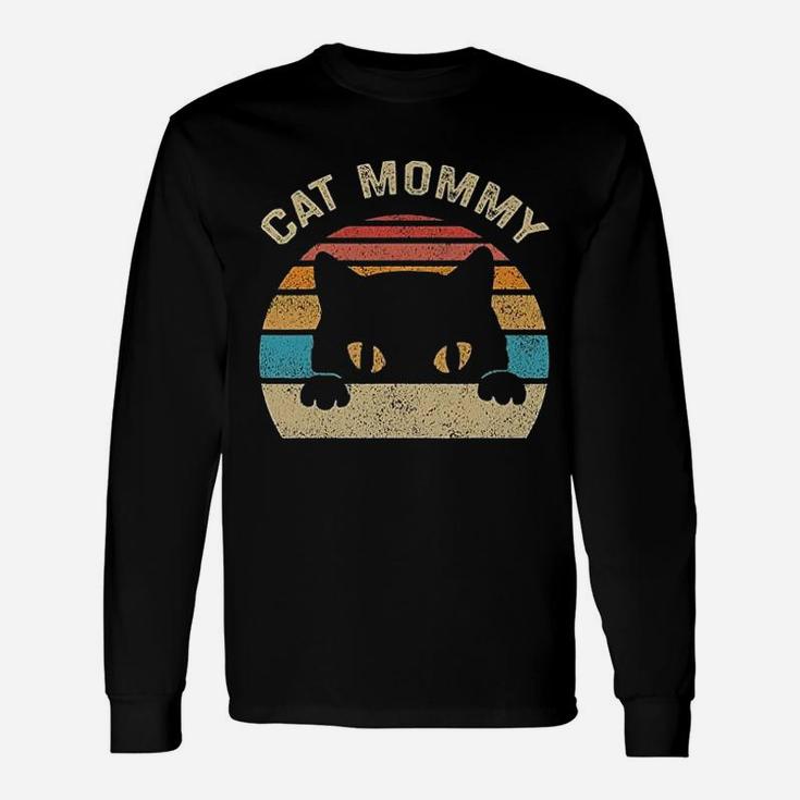 Cat Mommy Vintage Retro Black Cats Long Sleeve T-Shirt