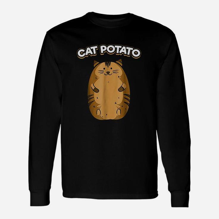 Cat Potato Cute Fat Potato Feline Animal Long Sleeve T-Shirt