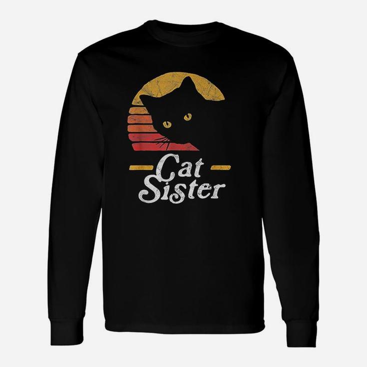 Cat Sister Vintage Eighties Style Long Sleeve T-Shirt