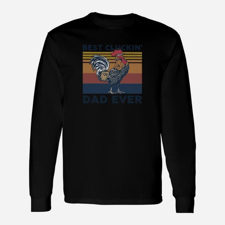 Chicken Best Clucking Dad Ever Vintage Long Sleeve T-Shirt