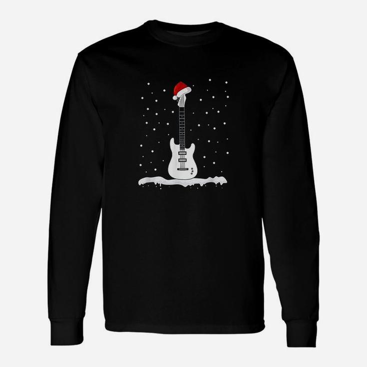 Christmas Bass Guitar Santa Bass Guitar Player Long Sleeve T-Shirt