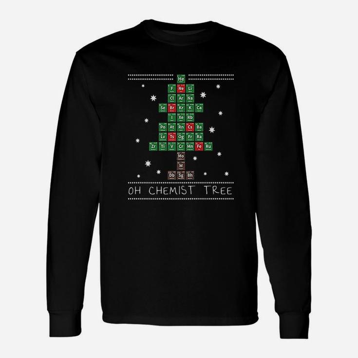 Christmas Chemistry Science Periodic Table Long Sleeve T-Shirt
