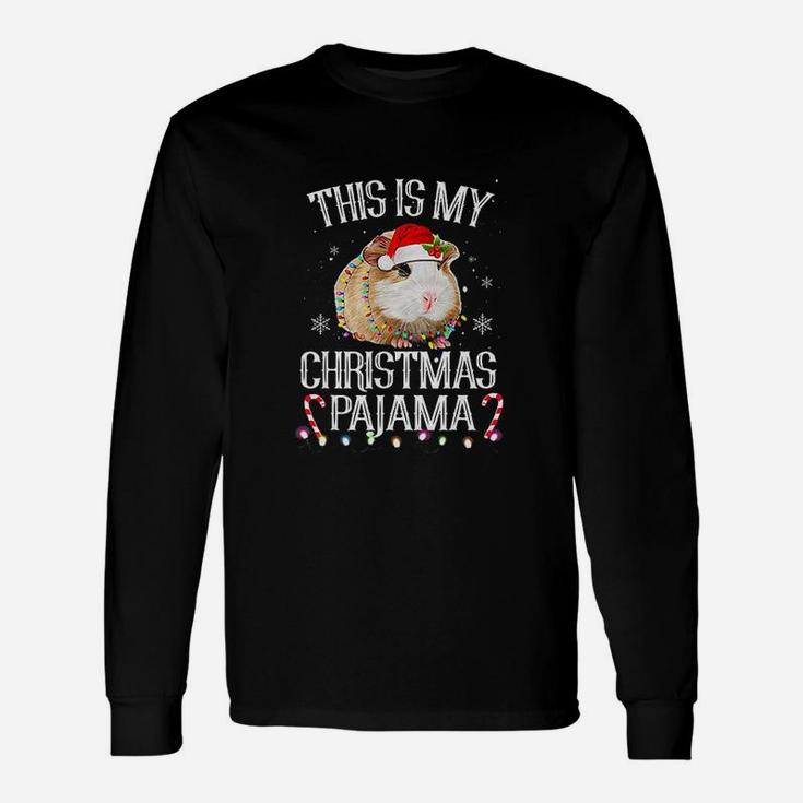 This Is My Christmas Pajama Guinea Pig Christmas Lights Long Sleeve T-Shirt