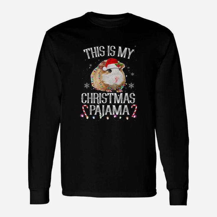 This Is My Christmas Pajama Guinea Pig Christmas Lights Long Sleeve T-Shirt