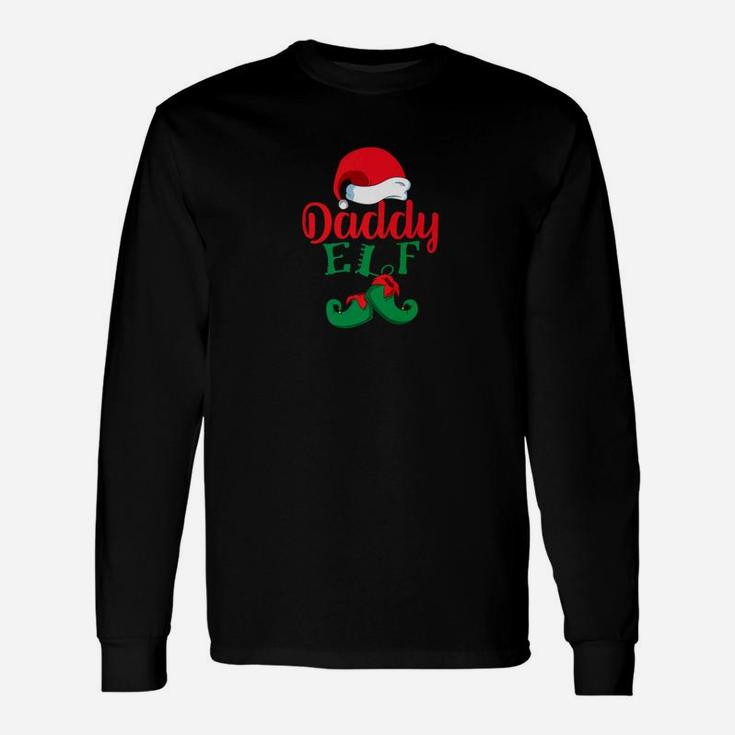 Christmas Shirt With Cute Daddy Elf For Men Long Sleeve T-Shirt