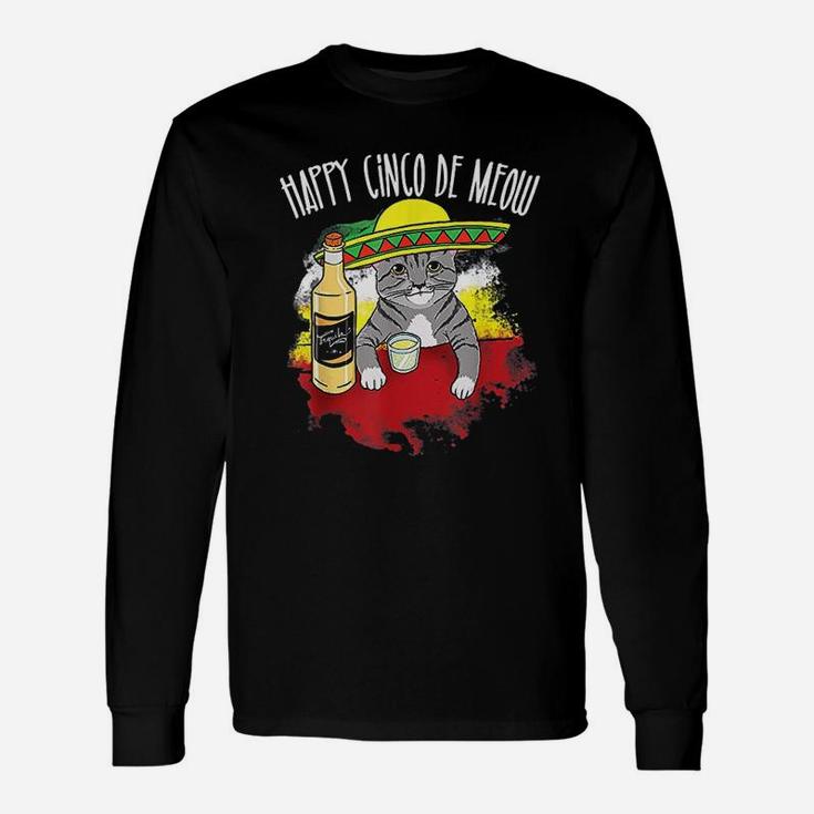 Cinco De Meow Mexican Tequila Cat Long Sleeve T-Shirt