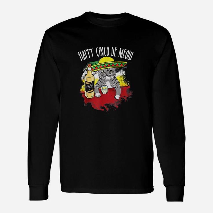 Cinco De Meow Mexican Tequila Cat Long Sleeve T-Shirt