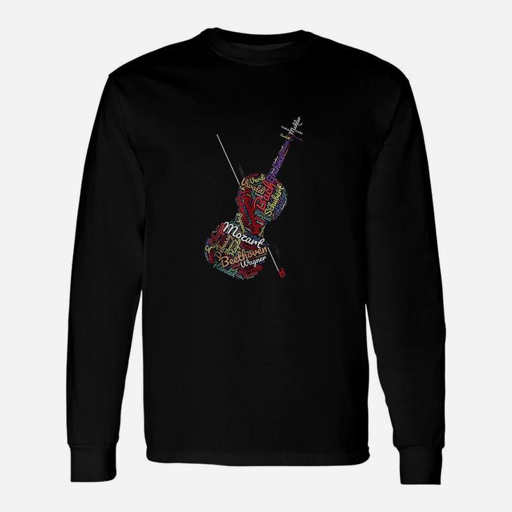 Classical Music Composers Violin Word Art T-Shirt Classical Music Composers Violin Word Art T-Shirt
