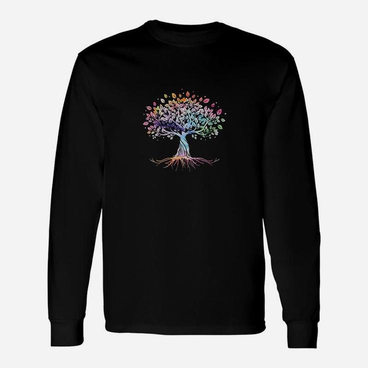 Colorful Life Is Really Good Vintage Unique Tree Art Long Sleeve T-Shirt