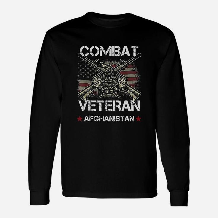 Combat Veteran Afghanistan Vet American Military Long Sleeve T-Shirt
