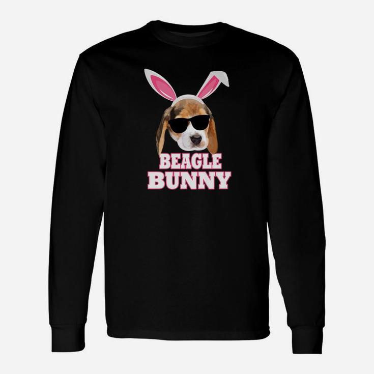 Cool Glasses Beagles Bunny Rabbit Dog Happy Easter Long Sleeve T-Shirt