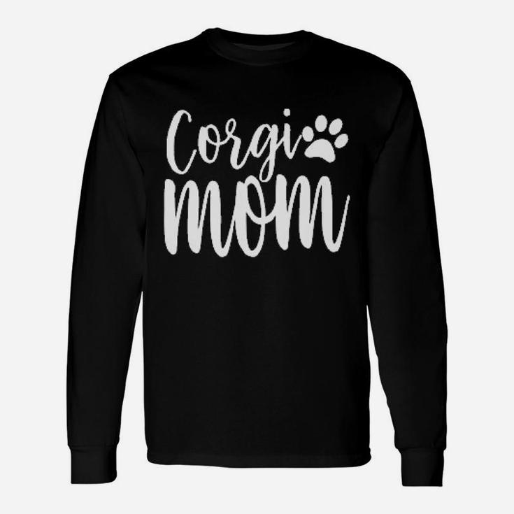 Corgi Mom Dog Lover Printed Ladies Long Sleeve T-Shirt