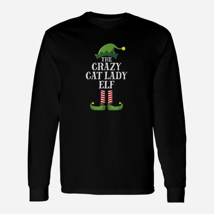 Crazy Cat Lady Elf Matching Group Christmas Party Long Sleeve T-Shirt