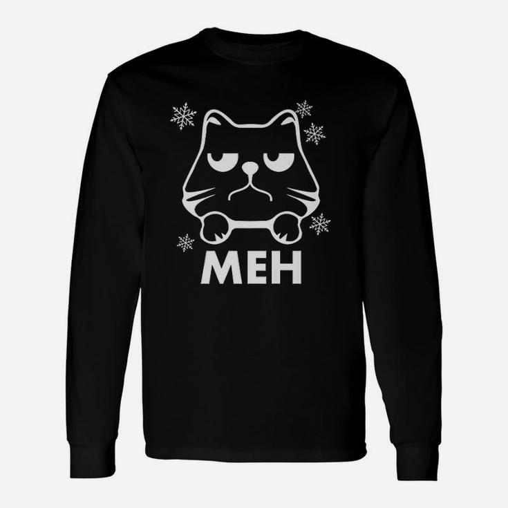 Cute Animal Cat Christmas Pajama Cats Snowflakes Long Sleeve T-Shirt