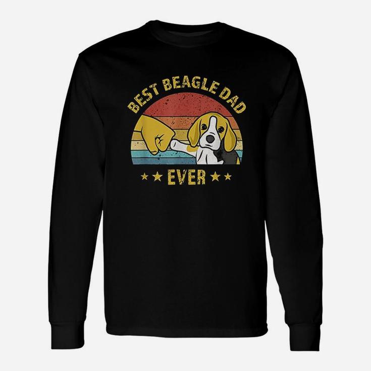 Cute Best Beagle Dad Ever Retro Vintage Puppy Lover Long Sleeve T-Shirt