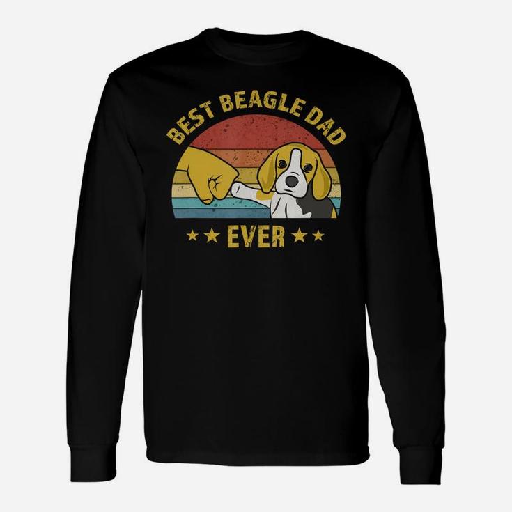 Cute Best Beagle Dad Ever Retro Vintage Puppy Lover T-shirt Long Sleeve T-Shirt