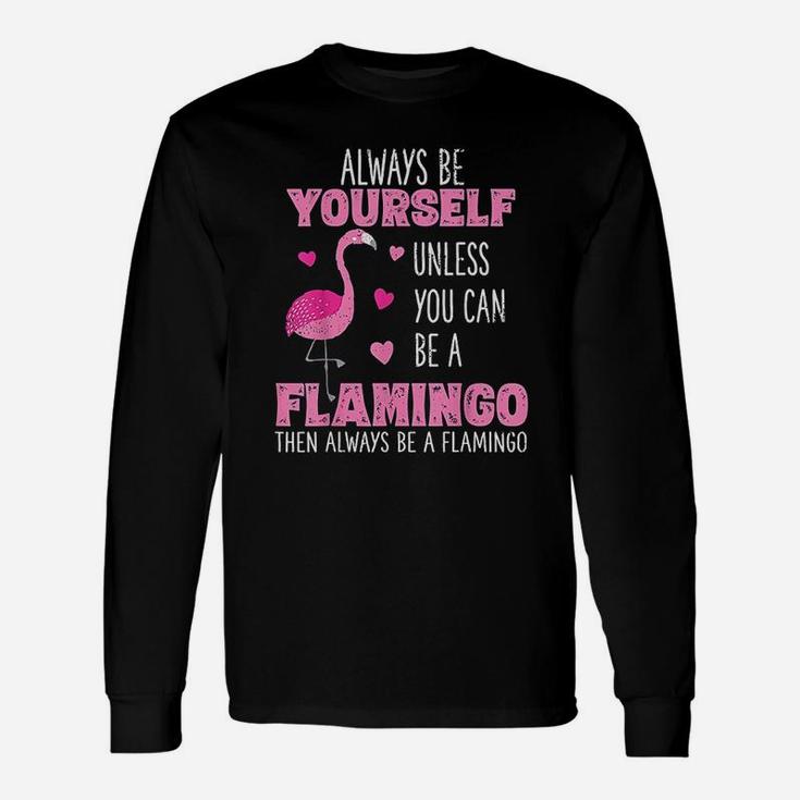 Cute Flamingo For Girls Women Long Sleeve T-Shirt