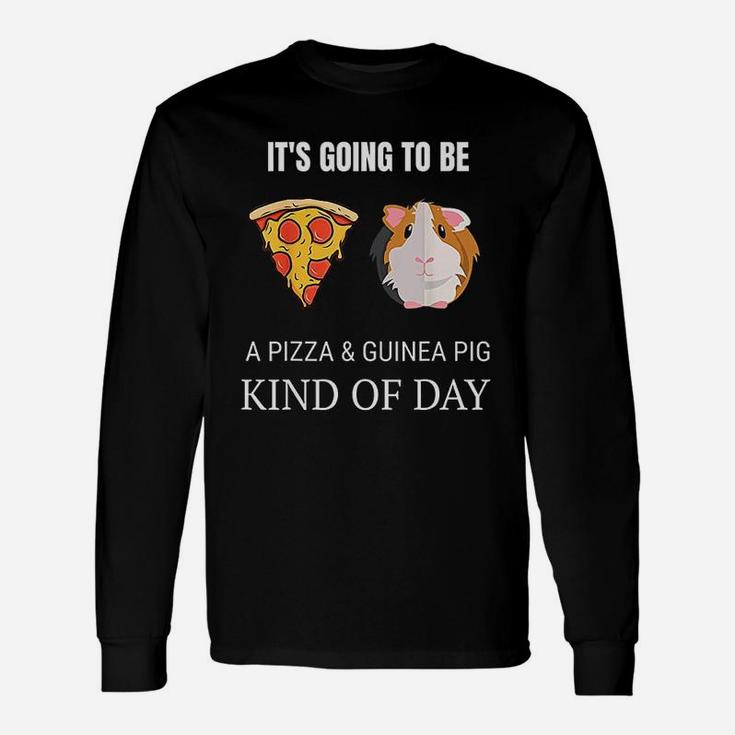 Cute Guinea Pig Lover Pizza Lover Graphic Long Sleeve T-Shirt