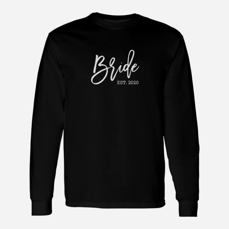 Cute Present For Future Wife Soon To Be Mrs Bride Est 2020 Long Sleeve T-Shirt