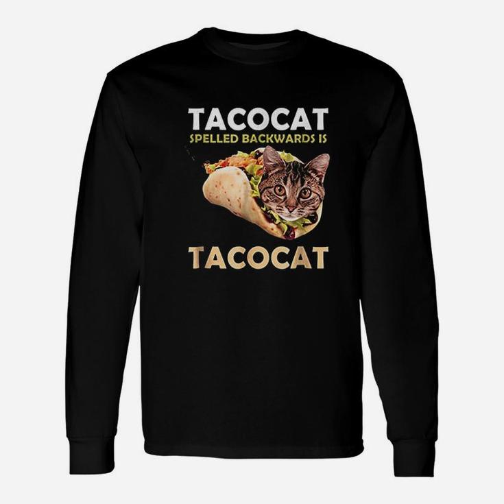 Cute Tacocat Taco Cat Spelled Backward Long Sleeve T-Shirt