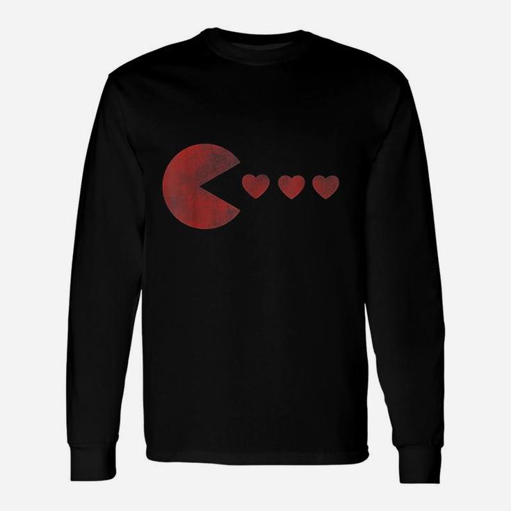 Cute Valentines Day For Girls Boys Gamer Hearts Long Sleeve T-Shirt
