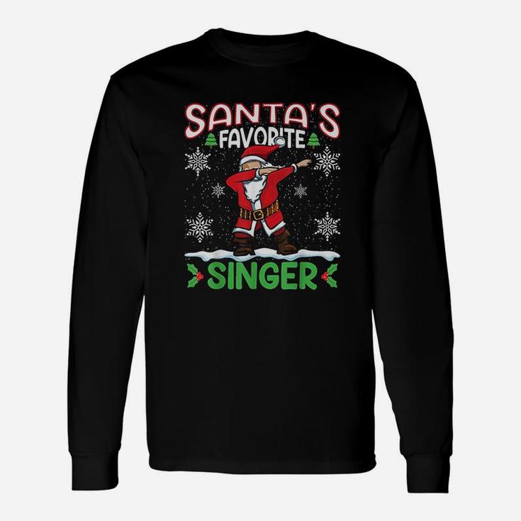 Dab Santas Favorite Singer Christmas Santa Dabbing Long Sleeve T-Shirt
