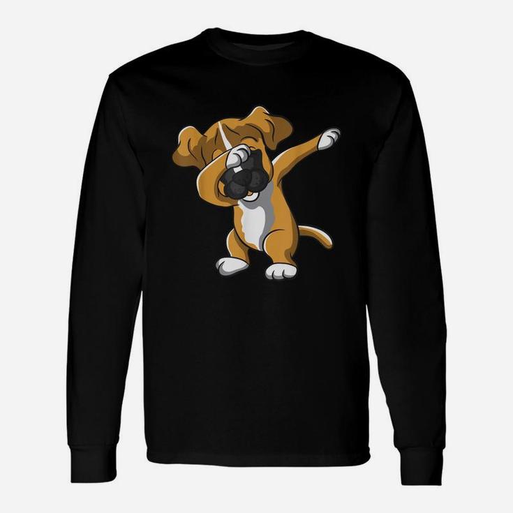 The Dabbing Boxer Dog Boxer Dog Long Sleeve T-Shirt