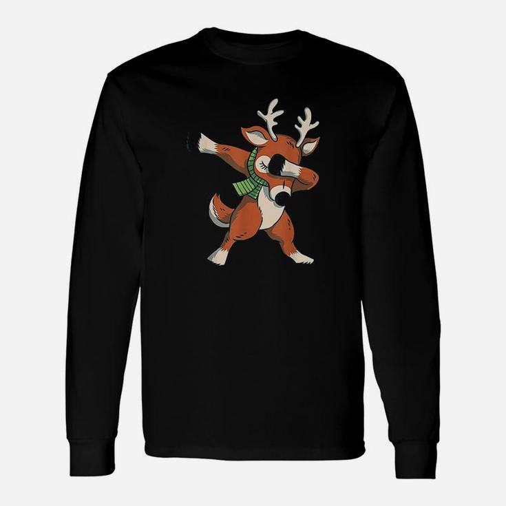 Dabbing Christmas Reindeer Long Sleeve T-Shirt
