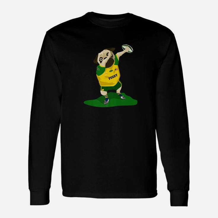 Dabbing Rugby League Pug Dog Sports Lover Long Sleeve T-Shirt