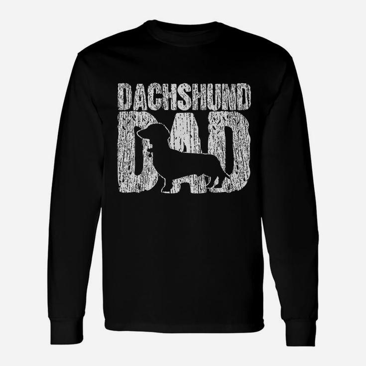 Dachshund Dad Father Fathers Day Vintage Long Sleeve T-Shirt