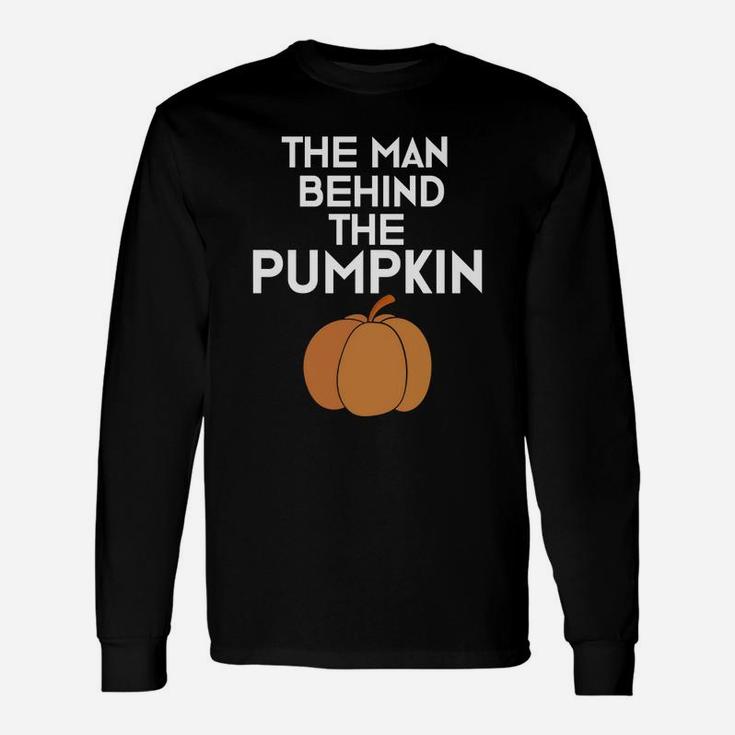 Dad To Be Halloween T-shirt The Man Behind The Pumpkin Long Sleeve T-Shirt