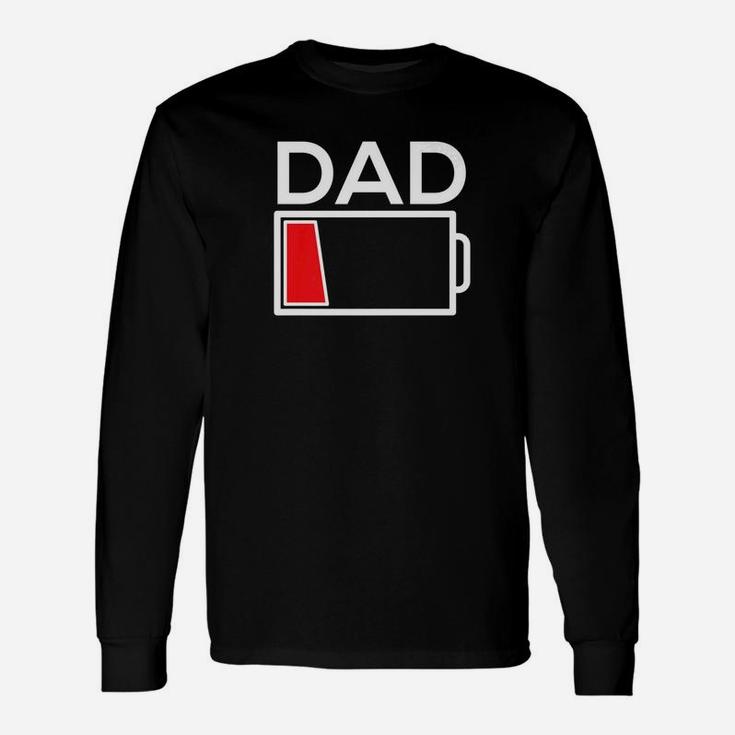 Dad Parenting Low Battery Fathers Day Gif Premium Long Sleeve T-Shirt