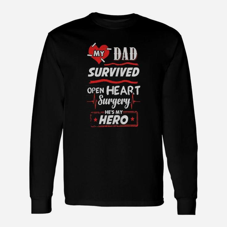 My Dad Survived Heart Surgery Hero Shirt Long Sleeve T-Shirt