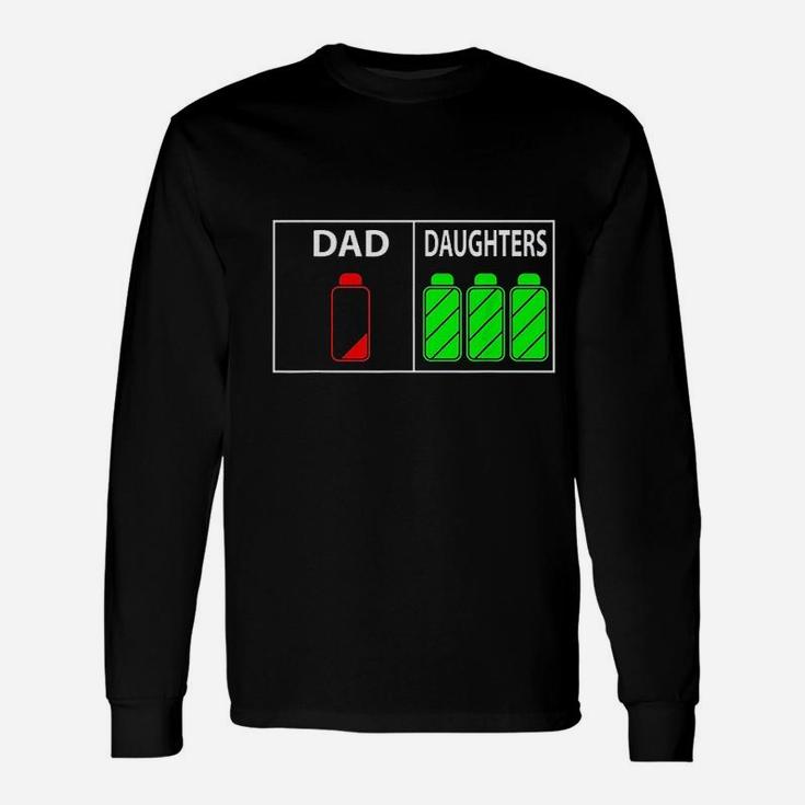 Dad Of Three Daughters Fathers Day Long Sleeve T-Shirt