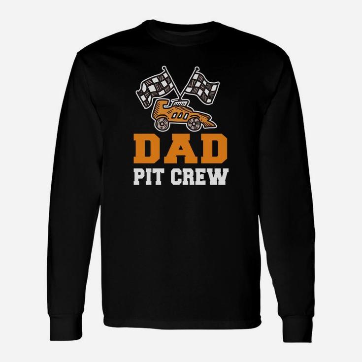 Daddy Birthday Pit Crew Car Race Theme Bday Party Long Sleeve T-Shirt