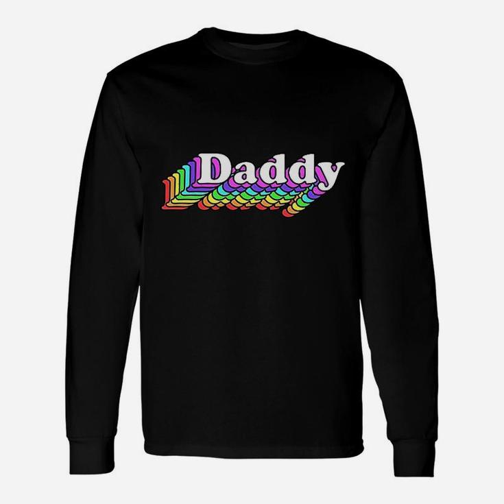 Daddy Gay Daddy Bear Retro Lgbt Rainbow Lgbtq Pride Long Sleeve T-Shirt