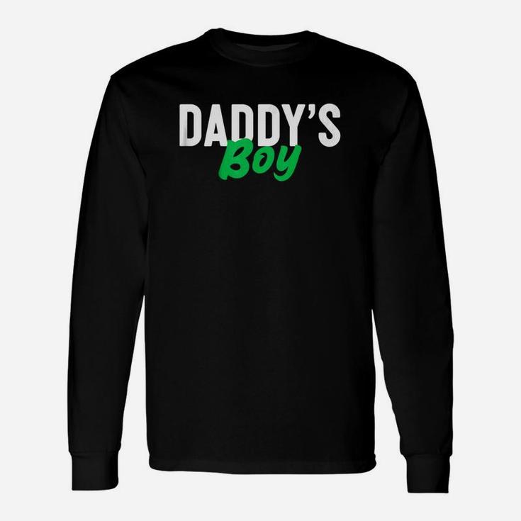 Daddys Boy Green Text Fathers Day Long Sleeve T-Shirt