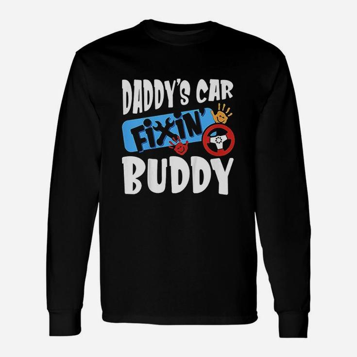 Daddys Car Fixin Buddy Mechanic Dad And Son For Boys Long Sleeve T-Shirt