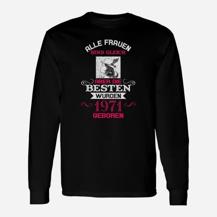 Damen Geburtstags-Langarmshirts Besten Frauen 1971, Retro Geburtstagsfeier Design