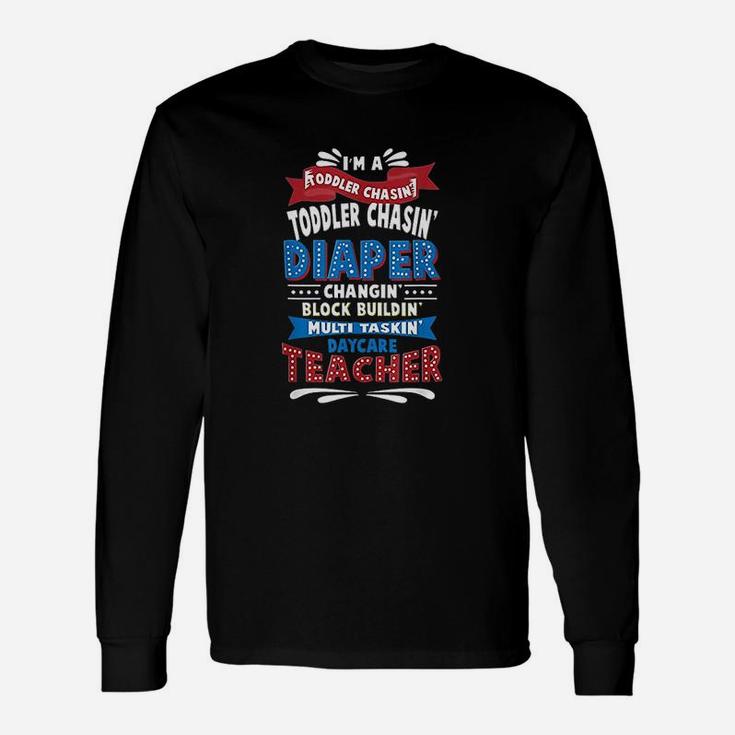 Daycare Teacher Tiny Human Tamer Diaper Changer Long Sleeve T-Shirt