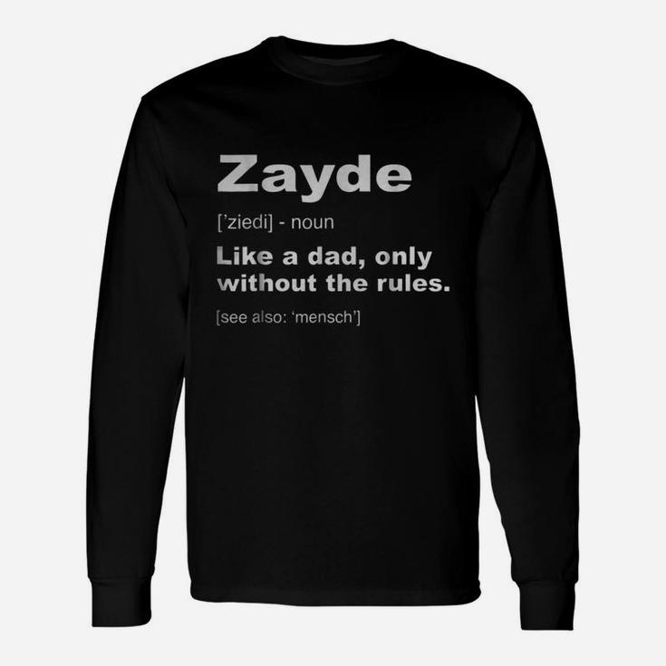 Definition Of Zayde Shirt Grandpa Shirts Long Sleeve T-Shirt