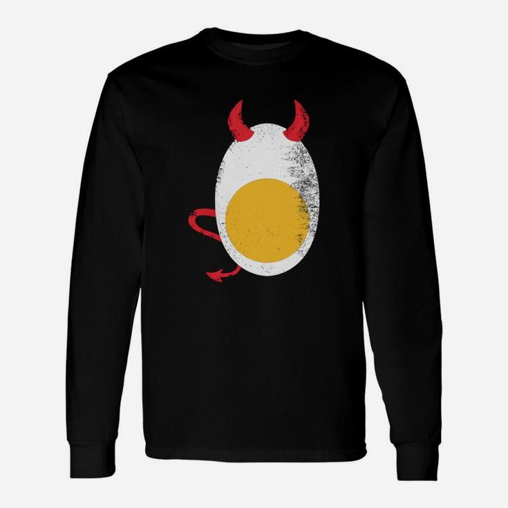Deviled Egg Halloween Costume Tee With Vintage Texture Long Sleeve T-Shirt