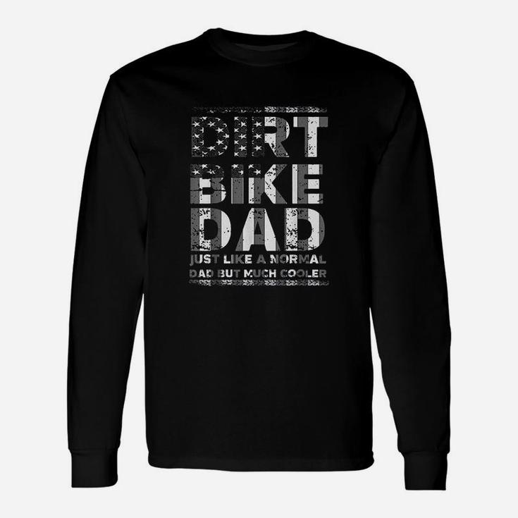 Dirt Bike Dad Bike Motocross Enduro Us Flag Long Sleeve T-Shirt