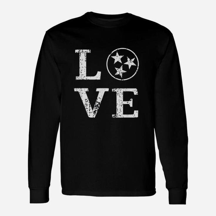 Distressed Vintage Tennessee State Flag Retro Love Tennessee Long Sleeve T-Shirt